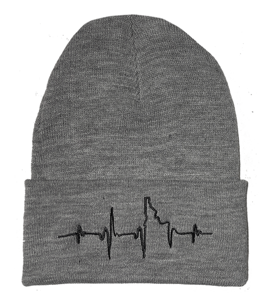 BANANA ink - Heartbeat EKG Idaho Foldover Beanie