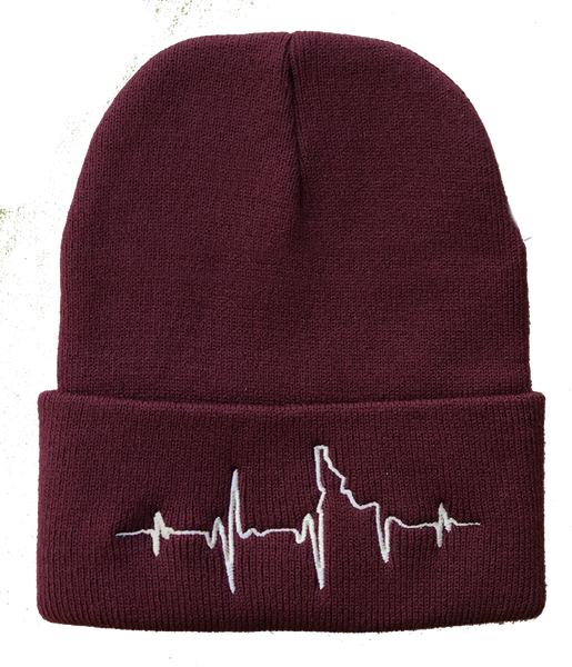BANANA ink - Heartbeat EKG Idaho Foldover Beanie
