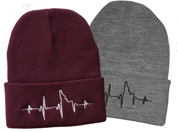 Spread Heart Beanie SOL GuruGuru バレンタイン BANANA ink - Heartbeat EKG Idaho Foldover Beanie