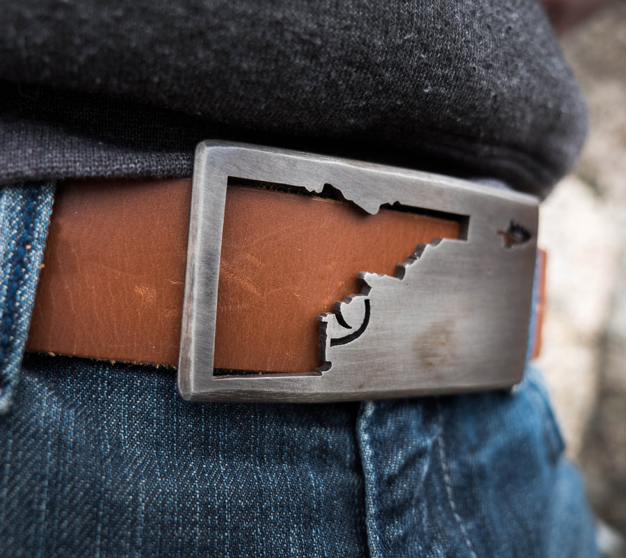 Idaho Tree-Gun Belt Buckle