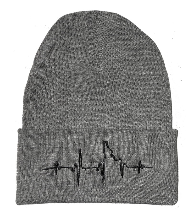BANANA ink - Heartbeat EKG Idaho Foldover Beanie