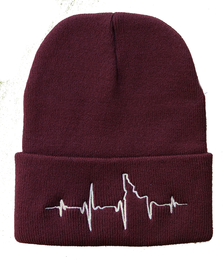 Heartbeat EKG Idaho Foldover Beanie