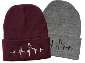 Heartbeat EKG Idaho Foldover Beanie