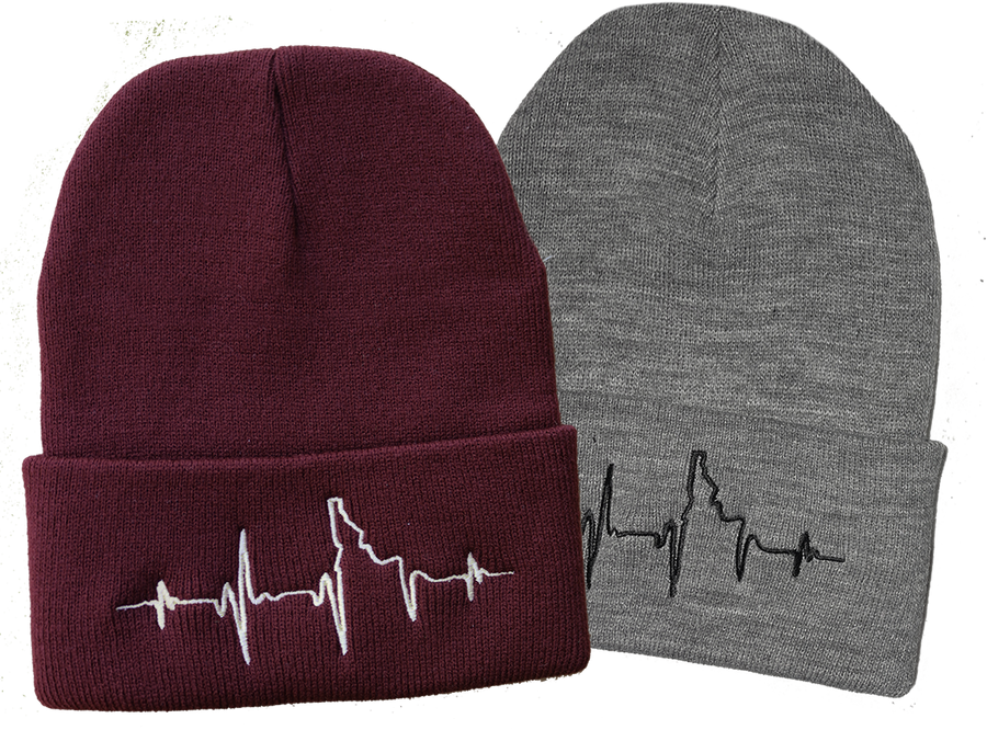 Heartbeat EKG Idaho Foldover Beanie