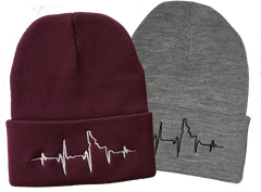 BANANA ink - Heartbeat EKG Idaho Foldover Beanie
