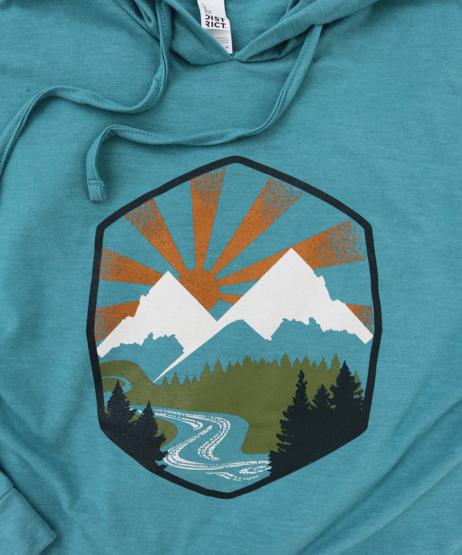 Idaho Mountains Womens Midi Hooded Tee