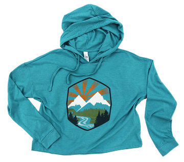 Idaho Mountains Womens Midi Hooded Tee