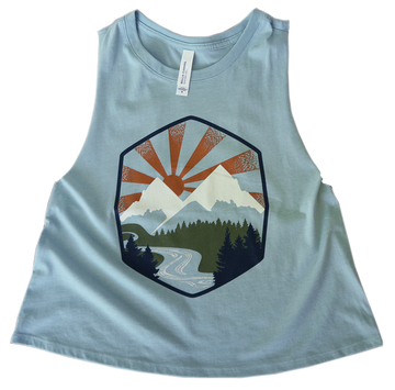 Idaho Mountain Ladies Crop Tank