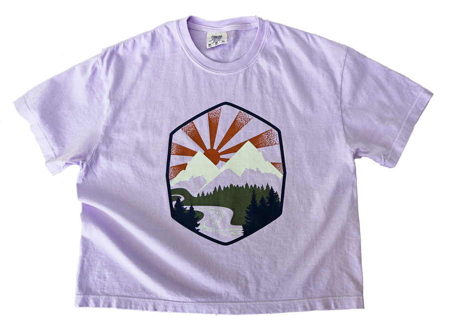 Idaho Mountain Ladies Crop Tee