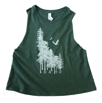 Idaho Wilderness Ladies Crop Tank