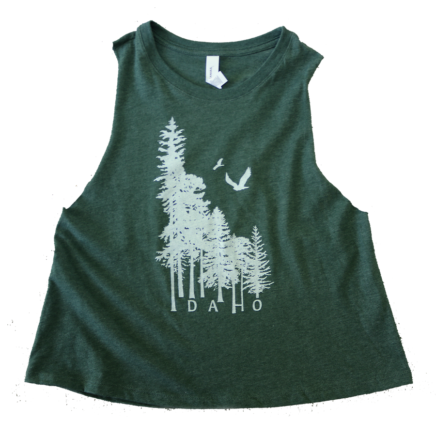 Idaho Wilderness Ladies Crop Tank