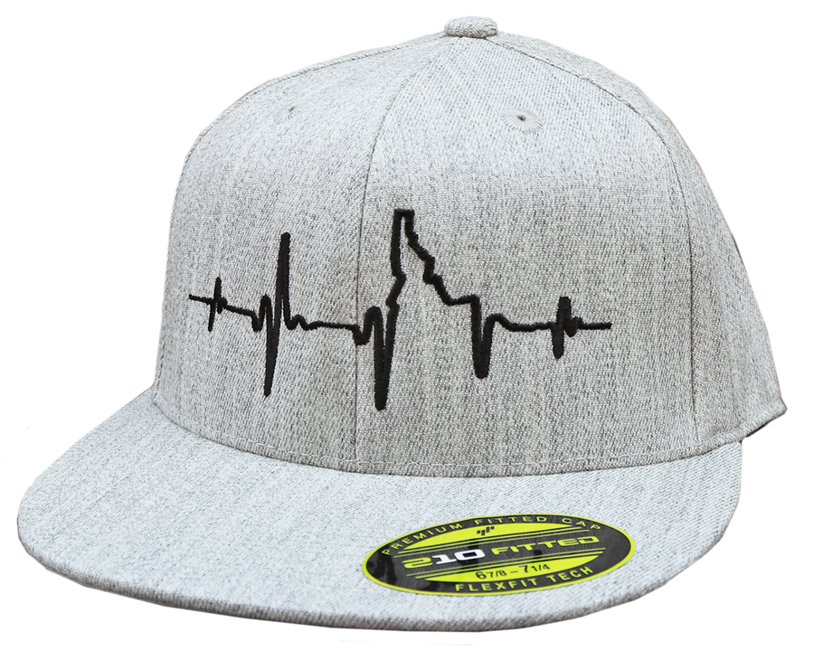 Heartbeat BANANA Fitted Idaho Flat-Bill Hat - EKG ink