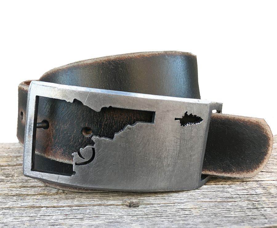 Idaho Tree-Gun Belt Buckle